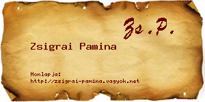 Zsigrai Pamina névjegykártya